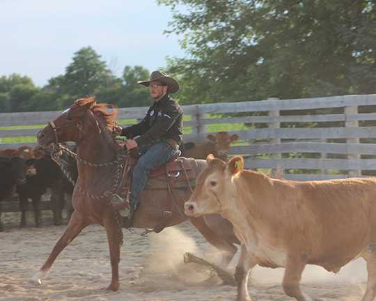 Chet Martin on Cow horse Saddle